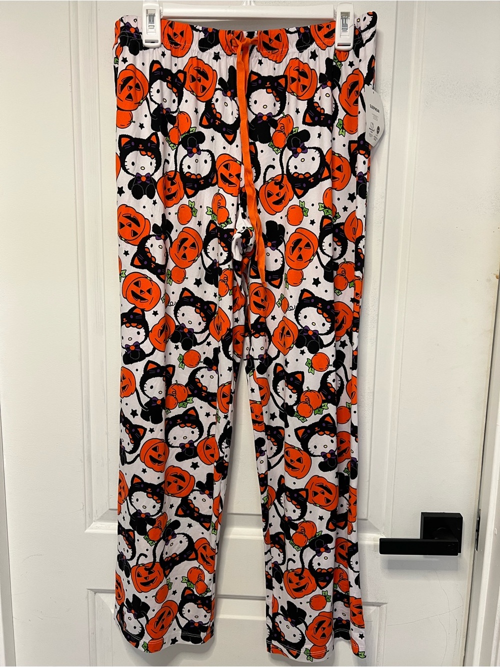 Hello Kitty Halloween Pajama Pants - Orange, Black, White
